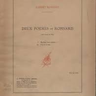 Deux poèmes de Ronsard, Op. 26