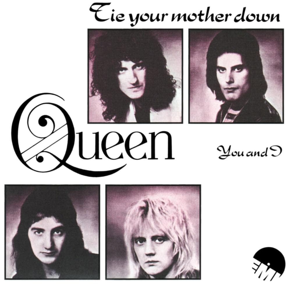 Album cover art for "Tie Your Mother Down" by Queen